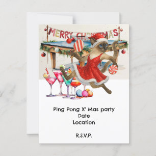 Ping Pong Weihnachten Thema für Siamese Cat Lovers Postkarte