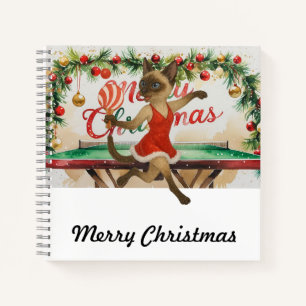 Ping Pong Weihnachts Thema für Siamese Katzenliebh Notizbuch