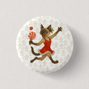 Ping Pong Weihnachtsthema für Siam-Liebhaber Button