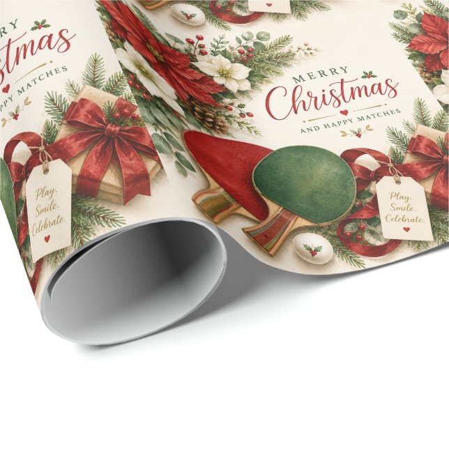 Ping-Pong-Weihnachtsthema  Geschenkpapier (Rolleneckpunkt)
