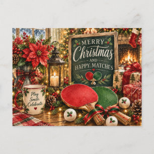 Ping Pong Weihnachtsthema Postkarte