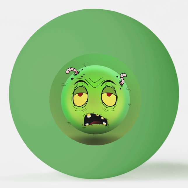 Ping Pong Zombiemoji Tischtennisball (Vorderseite)
