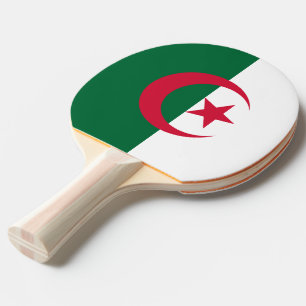 Pingpongpaddel mit Flagge Algeriens Tischtennis Schläger