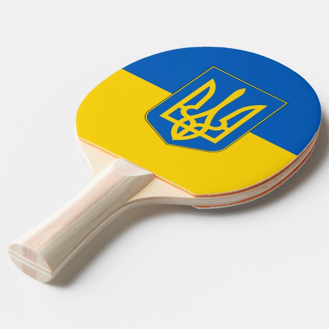 Pingpongpaddel mit Flagge der Ukraine Tischtennis Schläger (Vorderseite)
