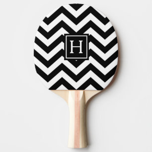 Pingpongpaddel mit Zickzack Monogramm Tischtennis Schläger