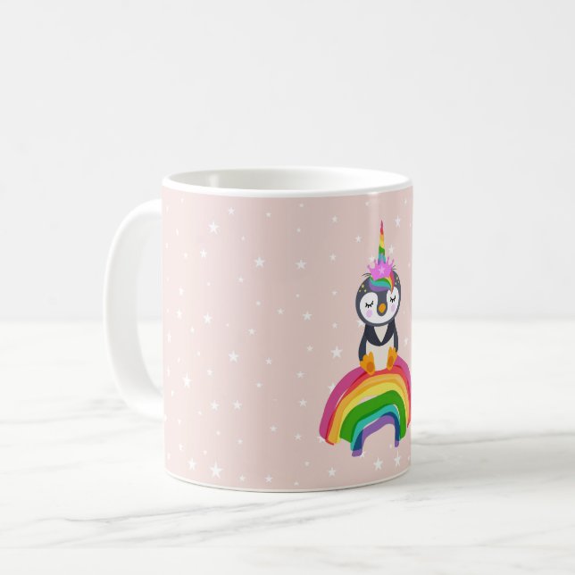 Pinguim unicórnio kaffeetasse (Vorderseite Links)