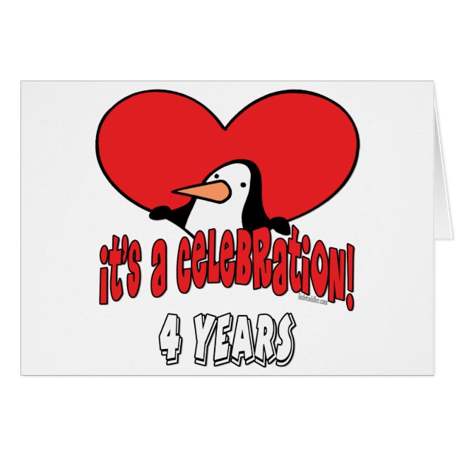 Pinguin-4-jährige Feier (Vorderseite (Horizontal))