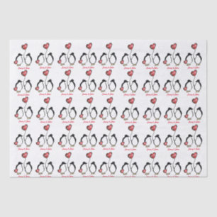 Pinguin 50. (oder irgendein) goldener Hochzeitstag Seidenpapier