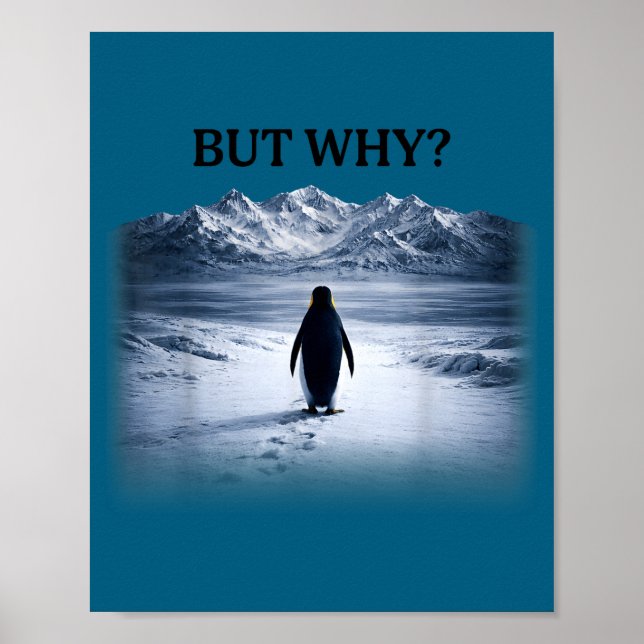 Pinguin, aber warum Richtung Berge Pinguin Poster (Vorne)