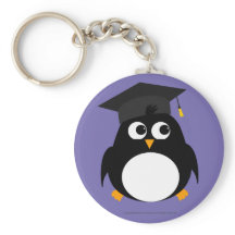 Pinguin-Abschluss-Design - Round Keyring