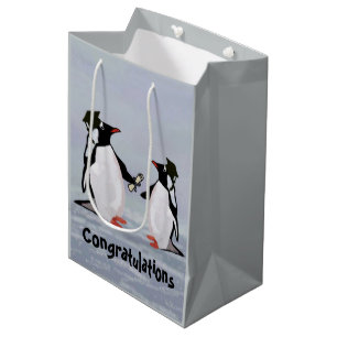 Pinguin-Absolvent-Geschenk-Taschen Mittlere Geschenktüte