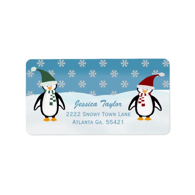 Pinguin Address Labels Adressaufkleber (Vorne)