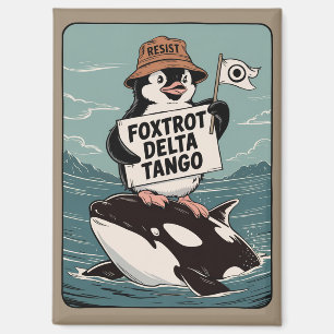Pinguin-Aktivismus widerstehen Vintage-Protest Magnet