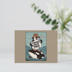 Pinguin-Aktivismus widerstehen Vintage-Protest  Postkarte