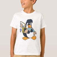 Pinguin als Angler mit Fisch