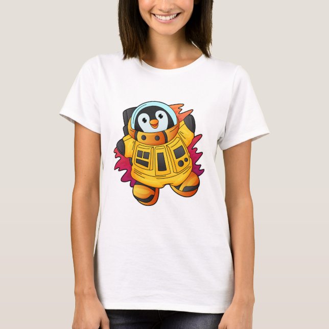 Pinguin als Astronaut im Anzug T-Shirt (Vorderseite)