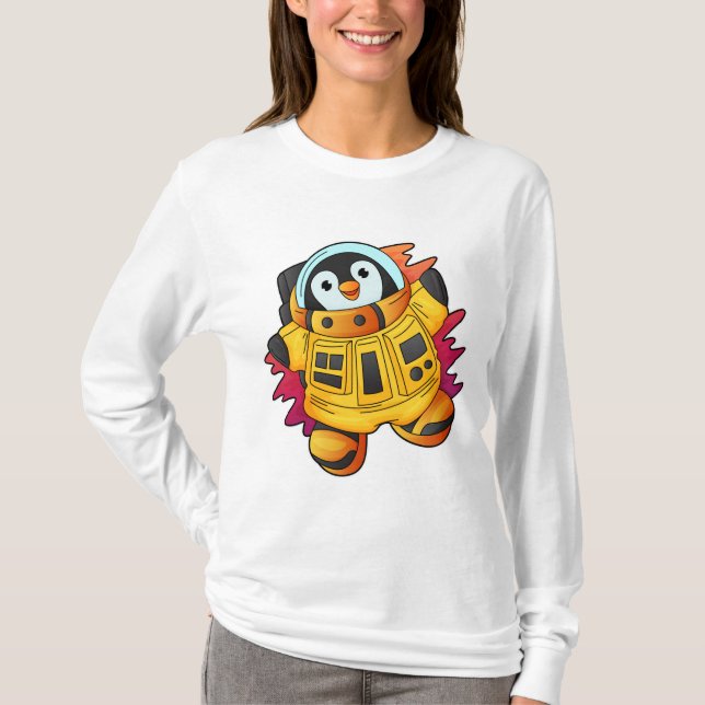 Pinguin als Astronaut im Anzug T-Shirt (Vorderseite)