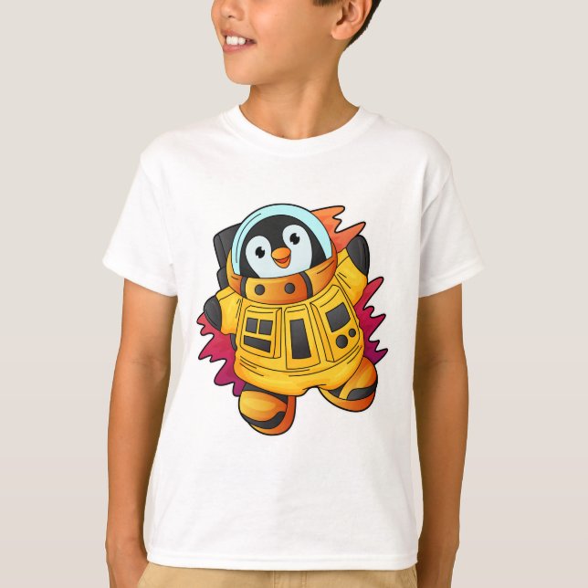 Pinguin als Astronaut im Anzug T-Shirt (Vorderseite)