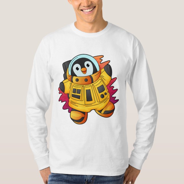 Pinguin als Astronaut im Anzug T-Shirt (Vorderseite)