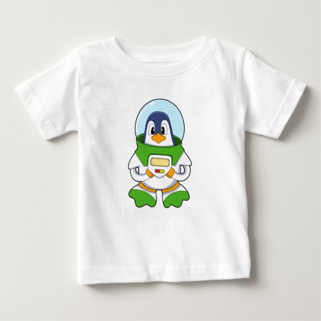 Pinguin als Astronaut mit Kostüm Baby T-shirt (Vorderseite)