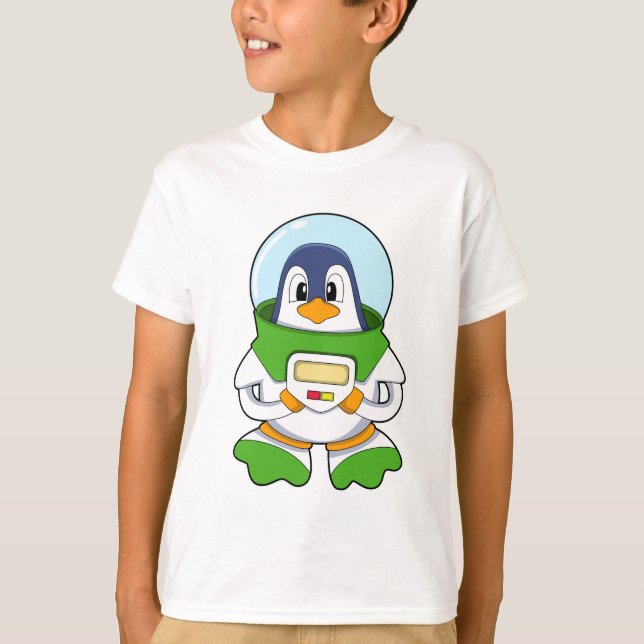 Pinguin als Astronaut mit Kostüm T-Shirt (Vorderseite)