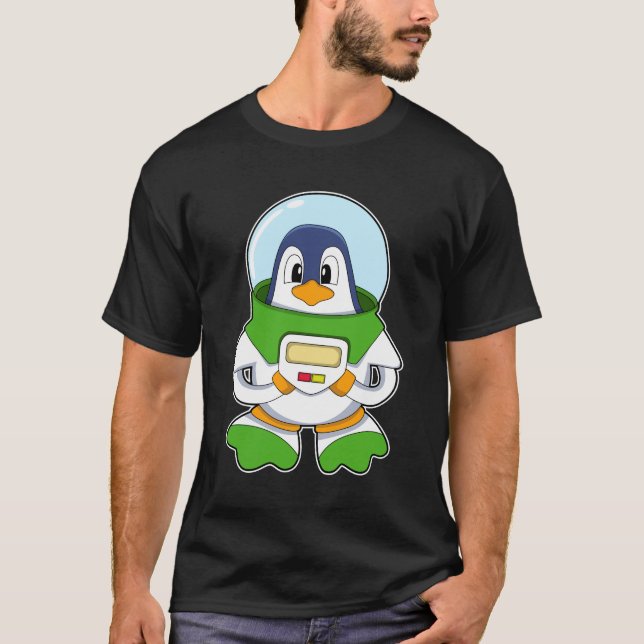 Pinguin als Astronaut mit Kostüm T-Shirt (Vorderseite)