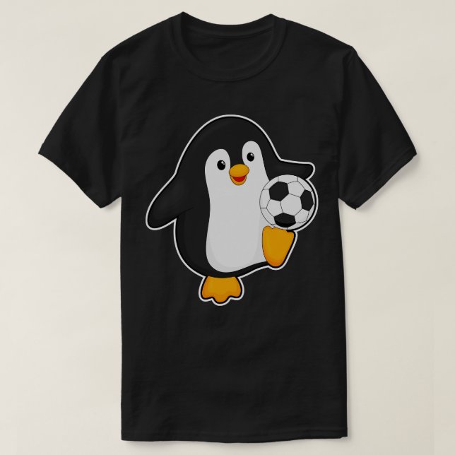 Pinguin als Ballspieler T-Shirt (Design vorne)