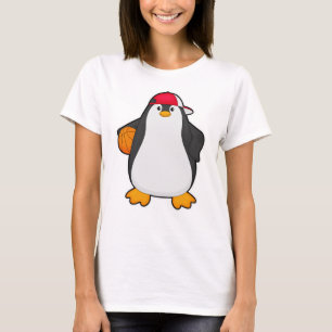 Pinguin als Basketballspieler mit Basketball T-Shirt