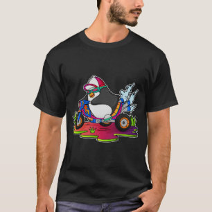 Pinguin als Biker mit Motorrad T-Shirt