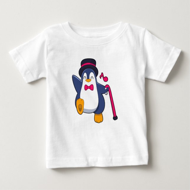 Pinguin als Bräutigam mit Krawatte Baby T-shirt (Vorderseite)