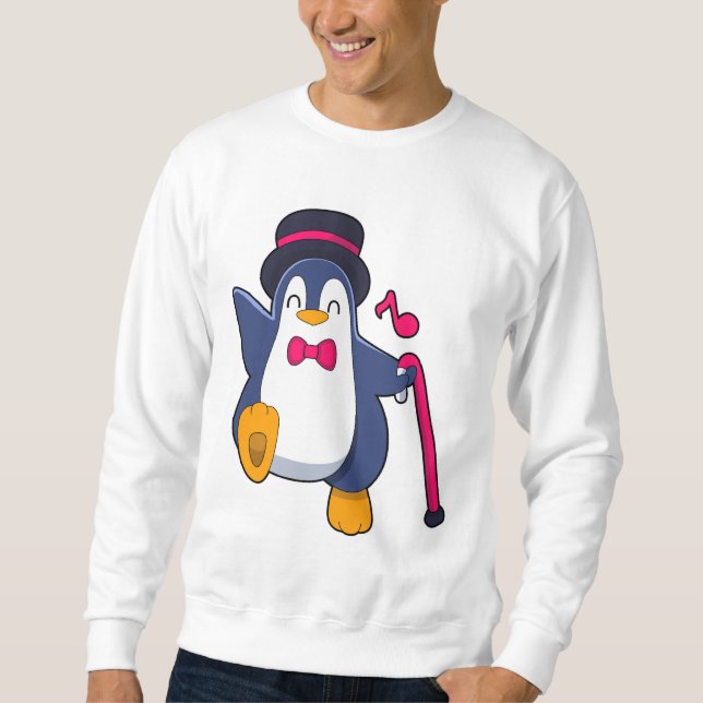 Pinguin als Bräutigam mit Krawatte Sweatshirt (Vorderseite)