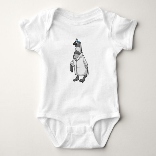 Pinguin als Doktor mit Doctor's Coat Baby Strampler (Vorderseite)