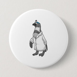 Pinguin als Doktor mit Doctor's Coat Button