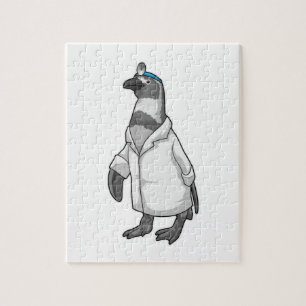 Pinguin als Doktor mit Doctor's Coat Puzzle
