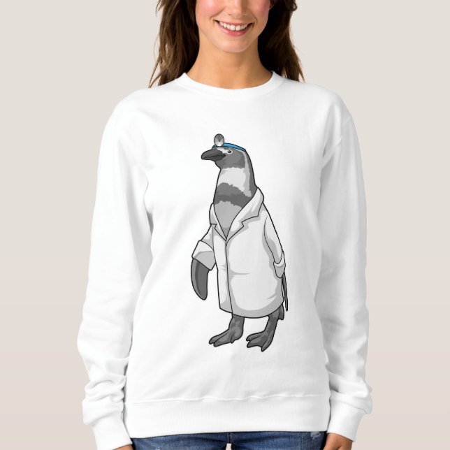 Pinguin als Doktor mit Doctor's Coat Sweatshirt (Vorderseite)