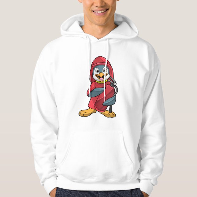 Pinguin als Feuerwehrmann mit Feuerlöscher Hoodie (Vorderseite)