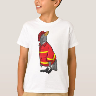 Pinguin als Feuerwehrmann mit Helmet T-Shirt