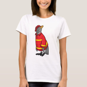 Pinguin als Feuerwehrmann mit Helmet T-Shirt