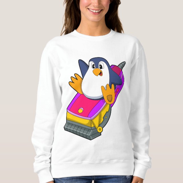 Pinguin als Friseur mit Razor Sweatshirt (Vorderseite)