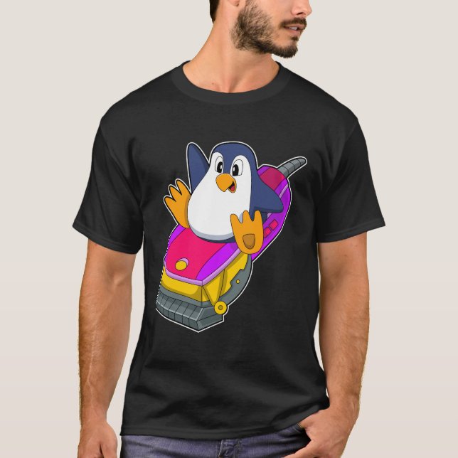 Pinguin als Friseur mit Razor T-Shirt (Vorderseite)