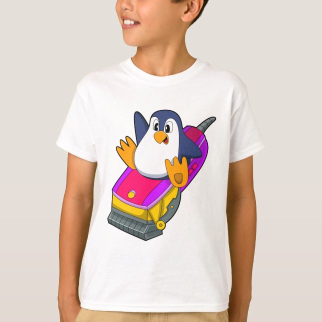 Pinguin als Friseur mit Razor T-Shirt (Vorderseite)