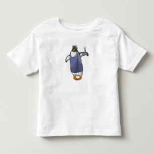 Pinguin als Friseur mit Schere Kleinkind T-shirt