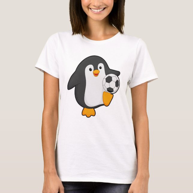 Pinguin als Fußballspieler mit Fußball T-Shirt (Vorderseite)