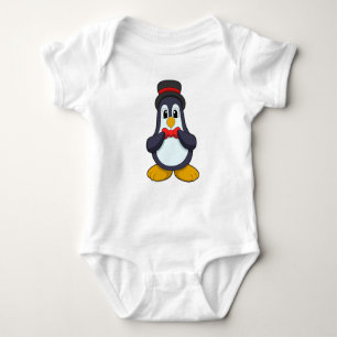 Pinguin als Groom mit Ribbon & Hut Baby Strampler