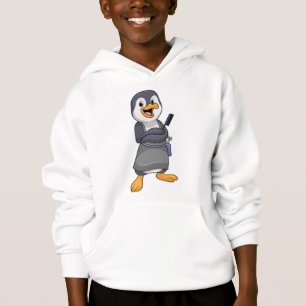 Pinguin als Haarstylistin mit Kamm Hoodie