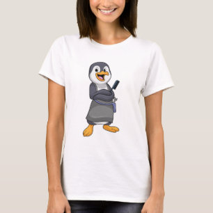 Pinguin als Haarstylistin mit Kamm T-Shirt