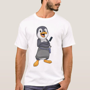 Pinguin als Haarstylistin mit Kamm T-Shirt