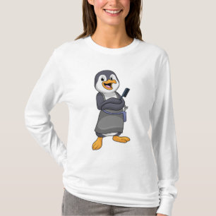Pinguin als Haarstylistin mit Kamm T-Shirt