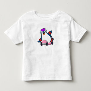 Pinguin als Inline-Skater mit Inline-Skaten Kleinkind T-shirt