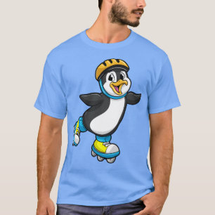 Pinguin als Inline-Skater mit Inline-Skaten und Er T-Shirt